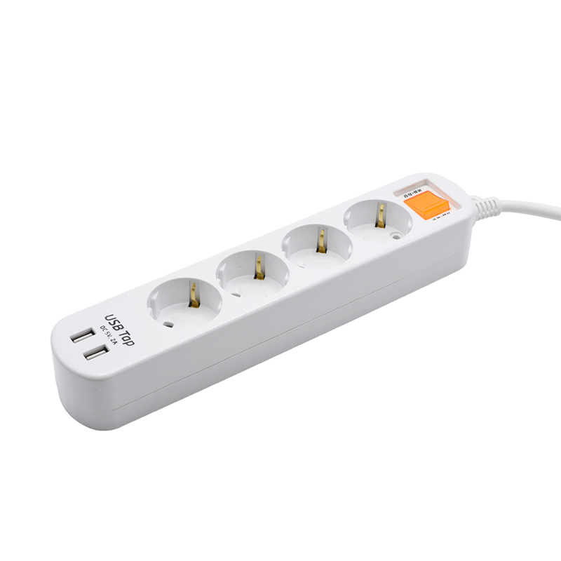 4 فروشگاه اقتصادی سوکت استاندارد اتحادیه اروپا با 2 درگاه USB و 1 سوئیچ محافظت از اضافه بار 4 فروشگاه اقتصادی سوکت استاندارد اتحادیه اروپا با 2 درگاه USB و 1 سوئیچ محافظت از اضافه بار